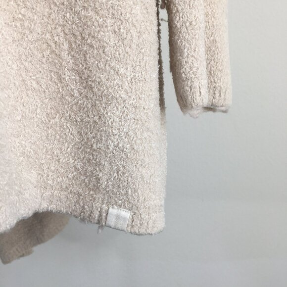 BAREFOOT DREAMS Light Taupe/Dark Cream Bamboo Chic Lite Robe Open Cardigan - Picture 8 of 9